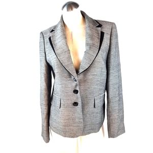 Jones New York Gray Blazer with Black Trim